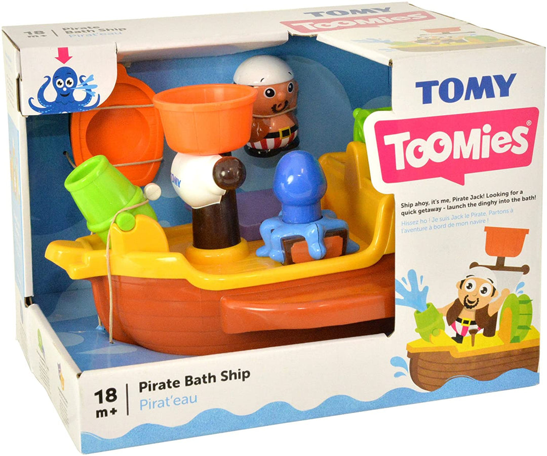 TOMY Toomies Pirate Bath Baby-Badespielzeug, Dusch-Babyspielzeug für Wasserspiele in der Badewanne, Kinder-Badespielzeug, geeignet für Kleinkinder und Kinder, Jungen und Mädchen ab 18 Monaten