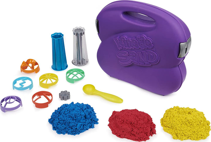 Ensemble de jeu Kinetic Sand Sandwhirlz avec 3 couleurs de sable cinétique (907 g) et plus de 10 outils