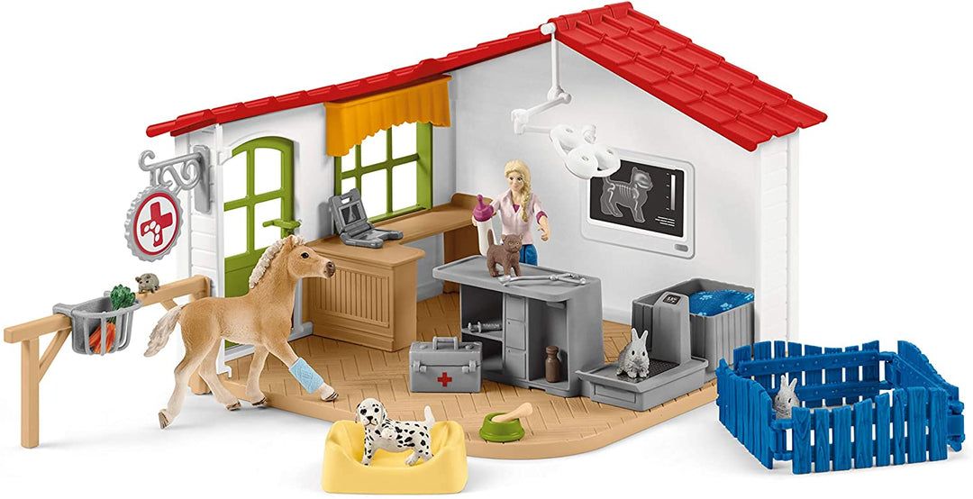 Schleich 42502 Tierarztpraxis mit Haustieren Farm World