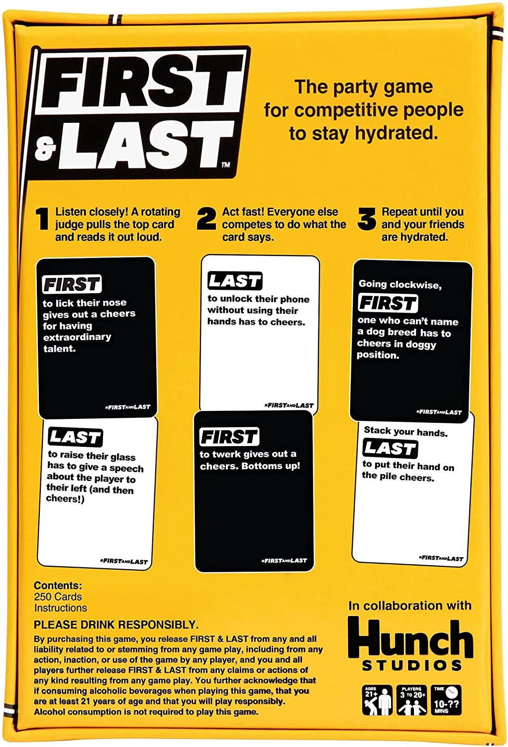 First & Last – The Party Game for Competitive People to Stay Hydrated –by The C