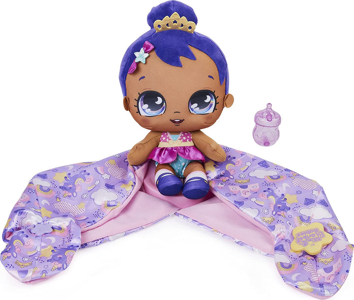 Magic Blanket Babies, muñeco de peluche sorpresa con más de 80 sonidos y reacciones, manta morada (el estilo puede variar), juguetes para niñas de 4 años en adelante