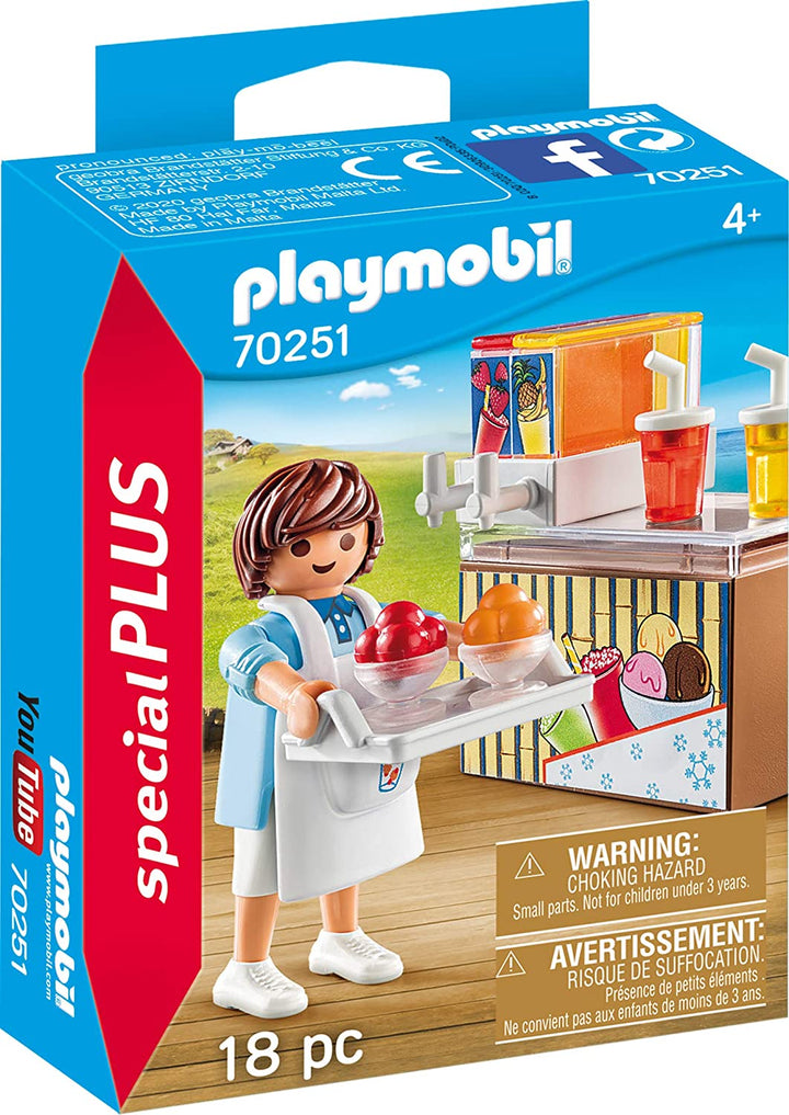 Playmobil 70251 Street Vendor - Ice Cream & Slushy Playset for Kids 4-10