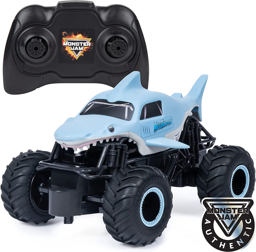 Monster Jam Offizieller ferngesteuerter Megalodon-Monstertruck, Maßstab 1:24, 2,4 GHz