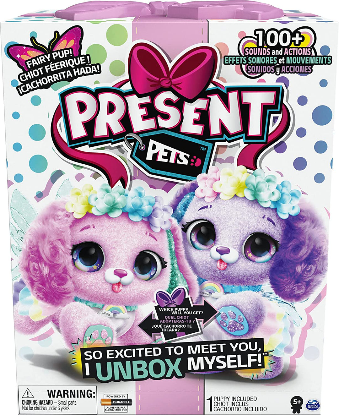 Present Pets Fairy Puppy Jouet en peluche interactif avec plus de 100 sons et actions