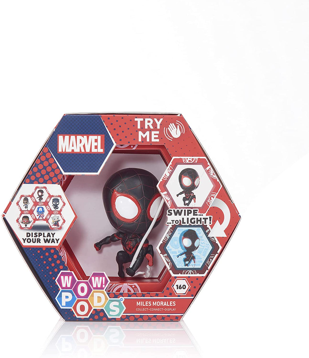 WOW! PODS Spiderman Collection - Miles Morales | Superhero Light-Up Bobble-Head