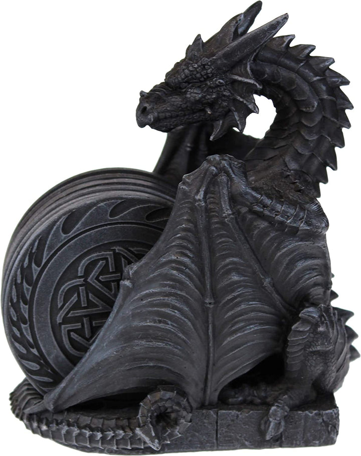 Nemesis Now Dragons Lair Untersetzer-Set, Untersetzer, 22 cm, Schwarz