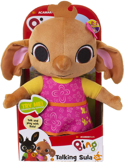 Light Up Talking Bing Soft Toy with Hoppity, 36cm & Talking Sula Soft Toy 25cm,