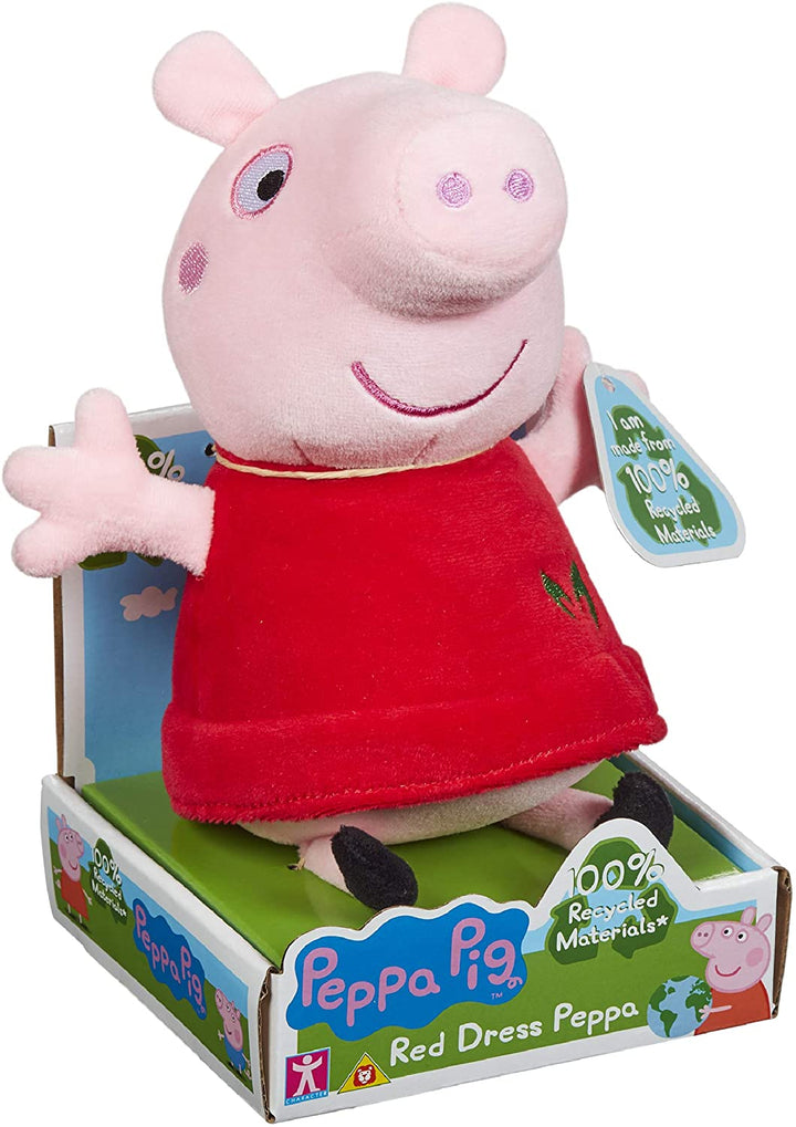 Peppa Pig 07356 Robe Rouge Peluche Peppa Peluche Eco, 100% Matériaux Recyclés