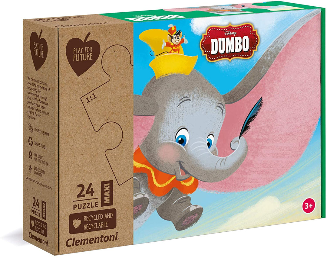 Clementoni – 20261 – Disney Dumbo – 24 Maxi-Teile – hergestellt in Italien – 100 % recycelt
