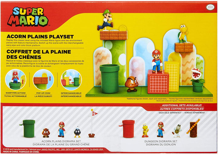 Super Mario 85991-4L-PKR1 Acorn Plains 2.5” Figure Playset with Feature Accessories