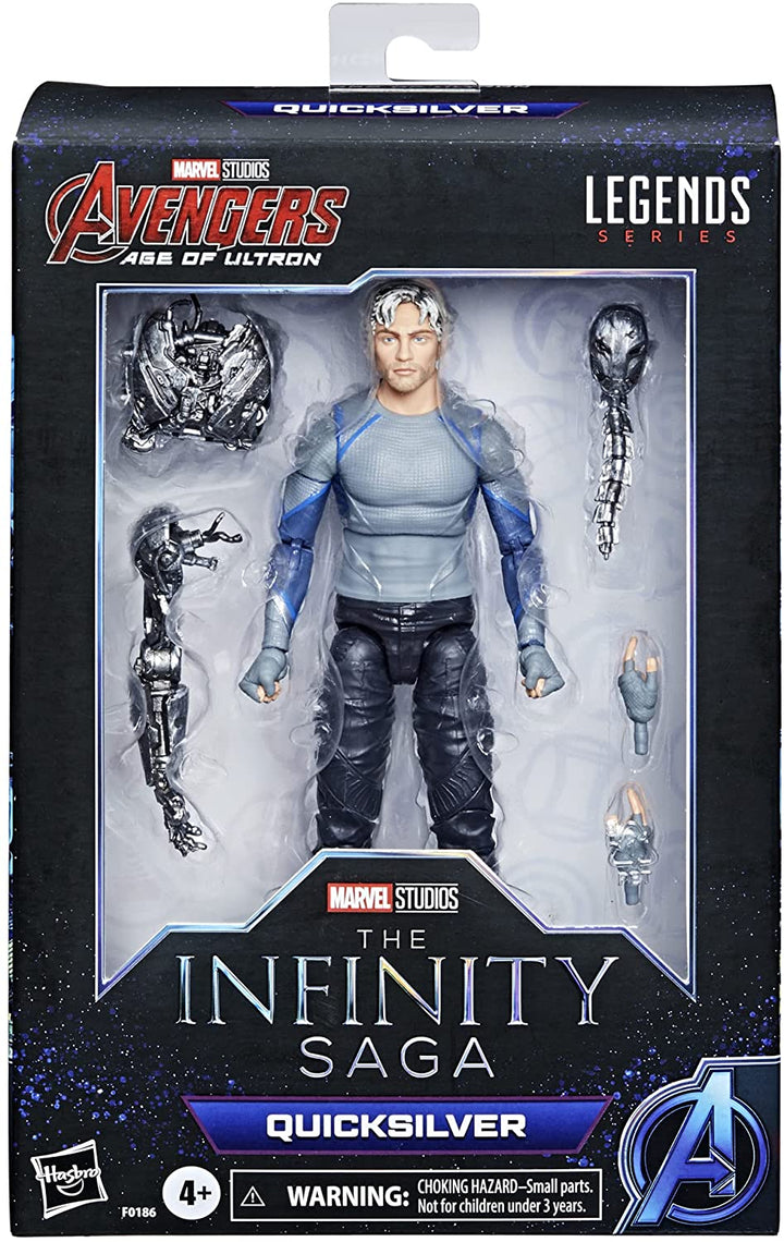 Marvel Hasbro Legends Series 15-cm Scale Action Figure Toy Quicksilver, Infinity Saga character, Premium Design, Figure and 5 Accessories Multicolor