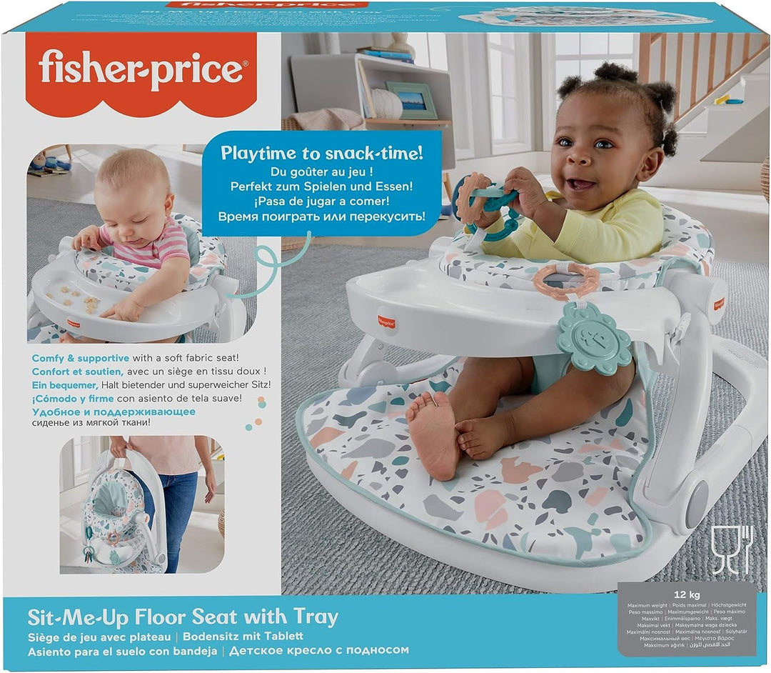 Fisher-Price HBD68 DLX Sit Me Up Floor Seat w/Tray and 2 Baby Toys