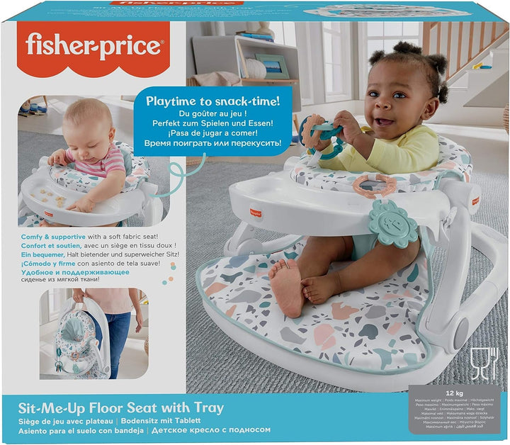 Fisher-Price HBD68 DLX Sit Me Up Floor Seat w/Tray and 2 Baby Toys