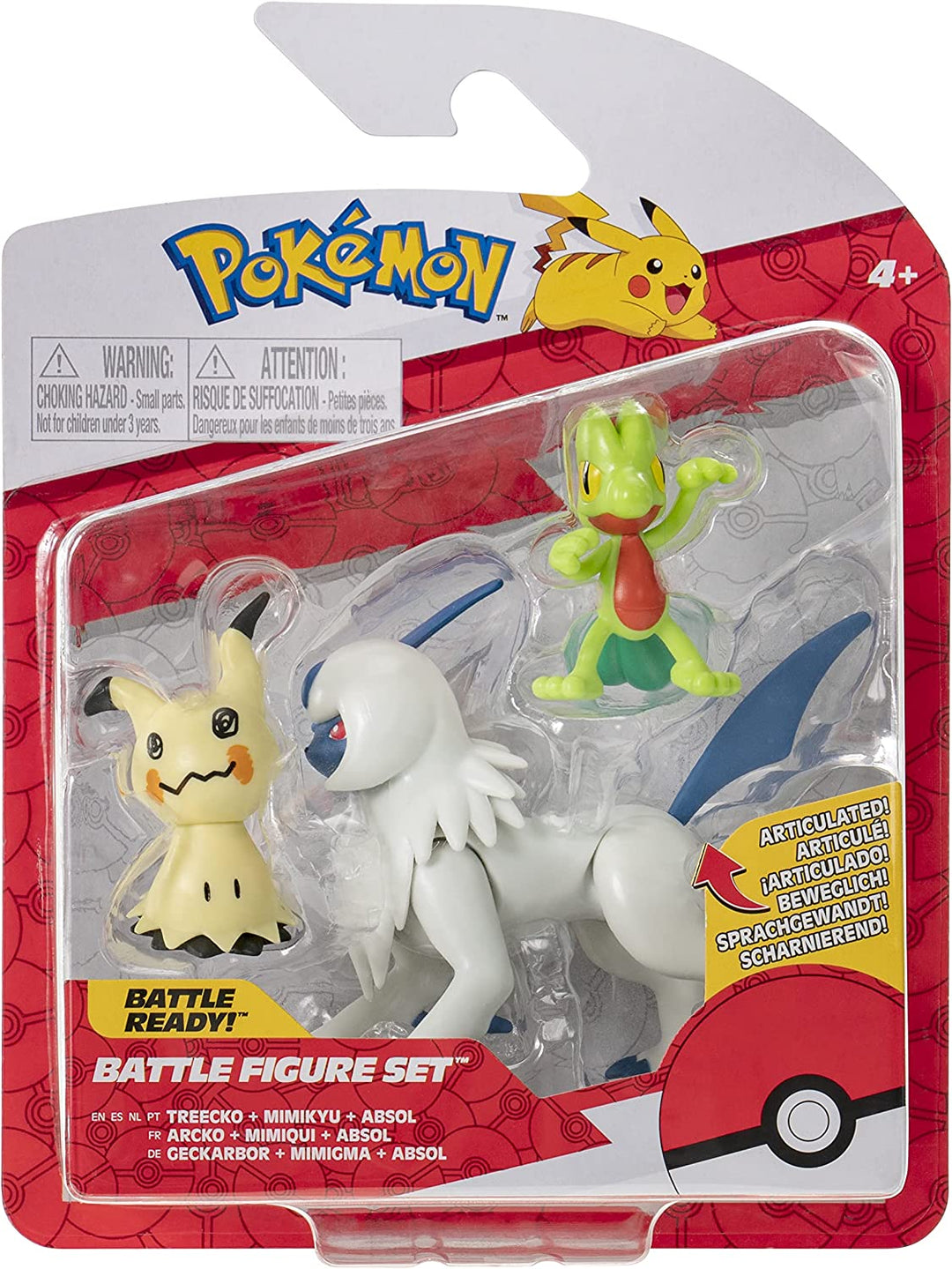 Pokémon POKEMON PKW2679 3er-Pack – enthält 2 Treecko, Mimikyu und 7,6 cm Absol Battle