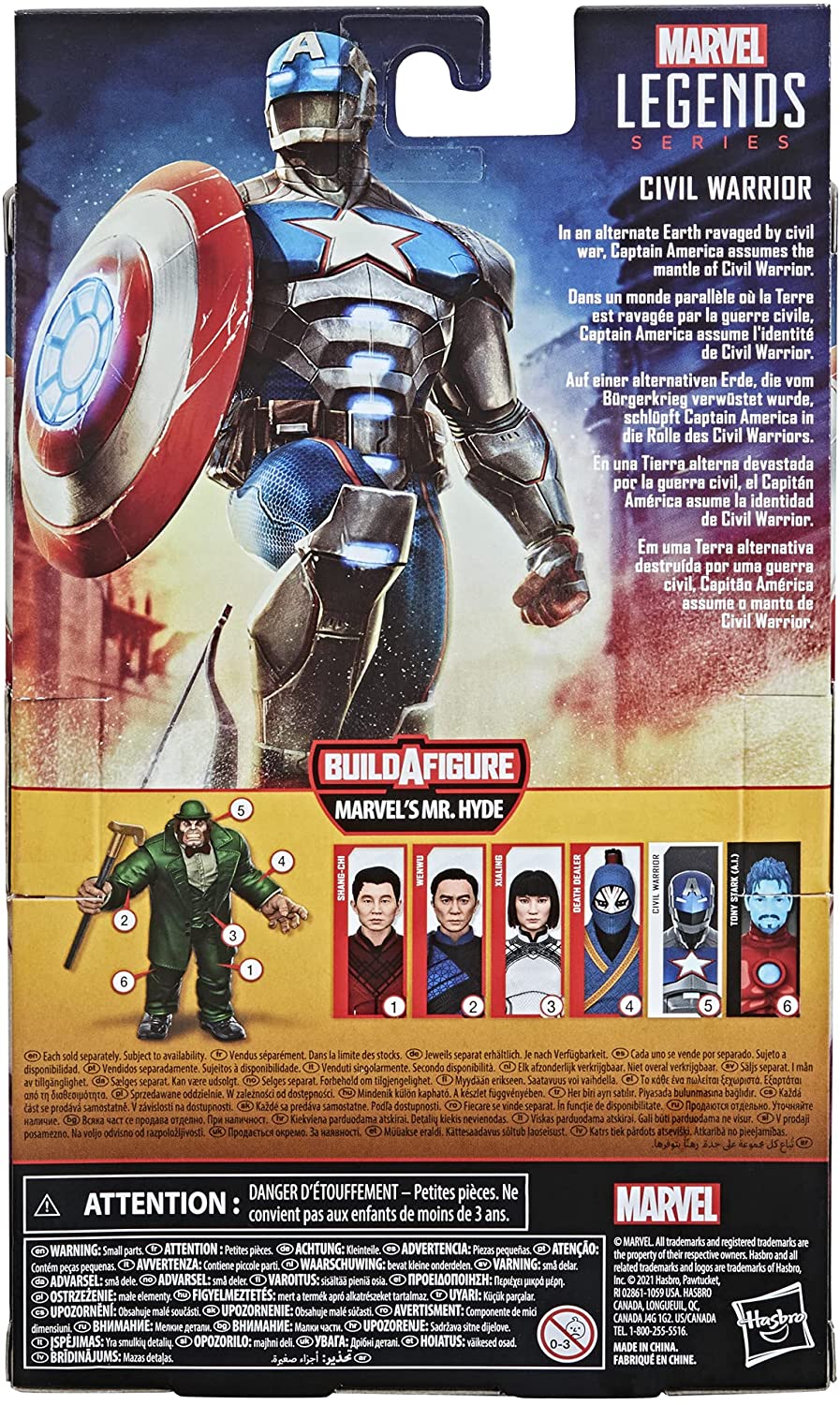 Hasbro Marvel Legends Series 15 cm große Civil Warrior Actionfigur zum Sammeln, Spielzeug für Kinder ab 4 Jahren, mit Schildzubehör F0250