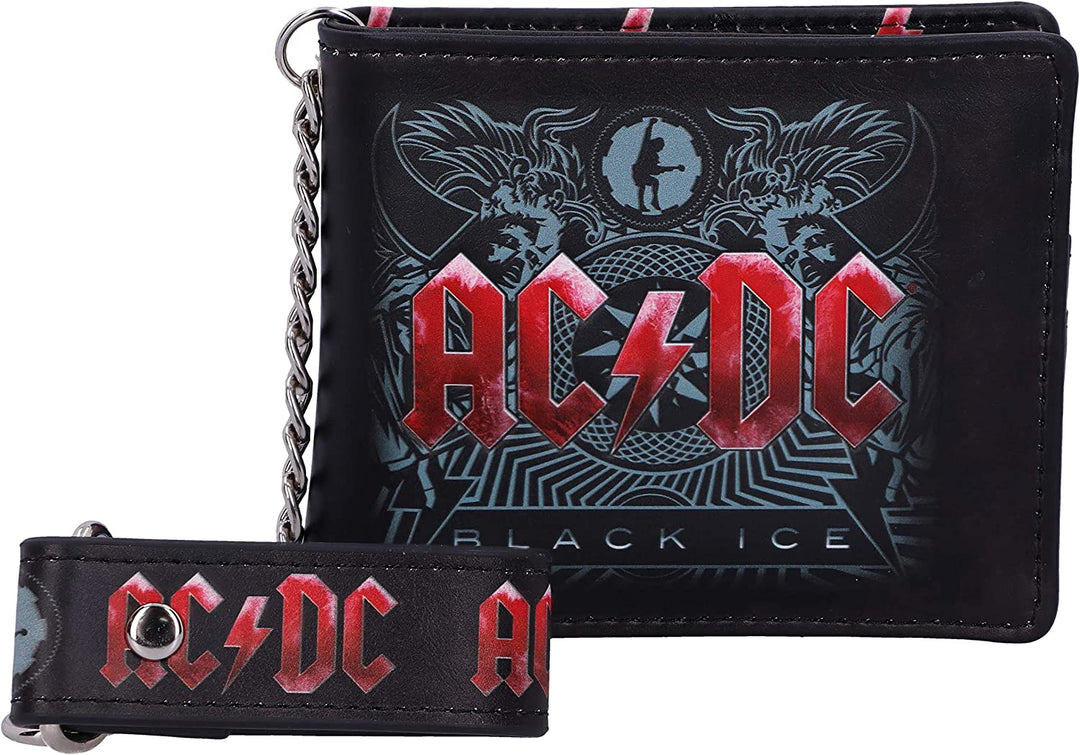 Nemesis Now Officially Licensed AC/DC Black Ice Album Embossed Wallet and Chain, 11cm