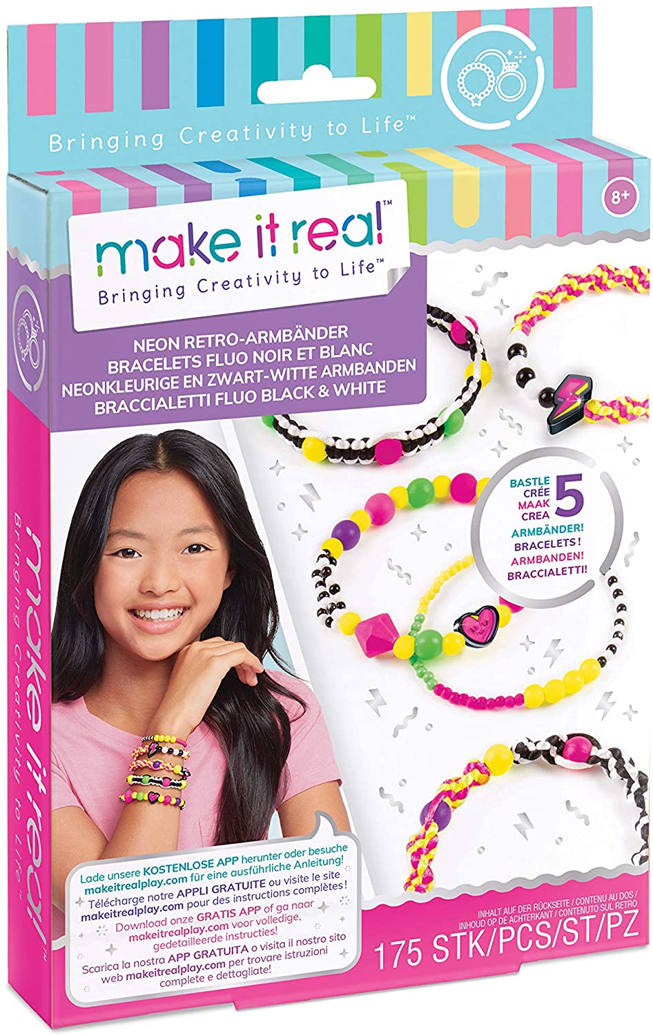 Make It Real 1209 Ensembles de fabrication de bijoux pour enfants, multicolores