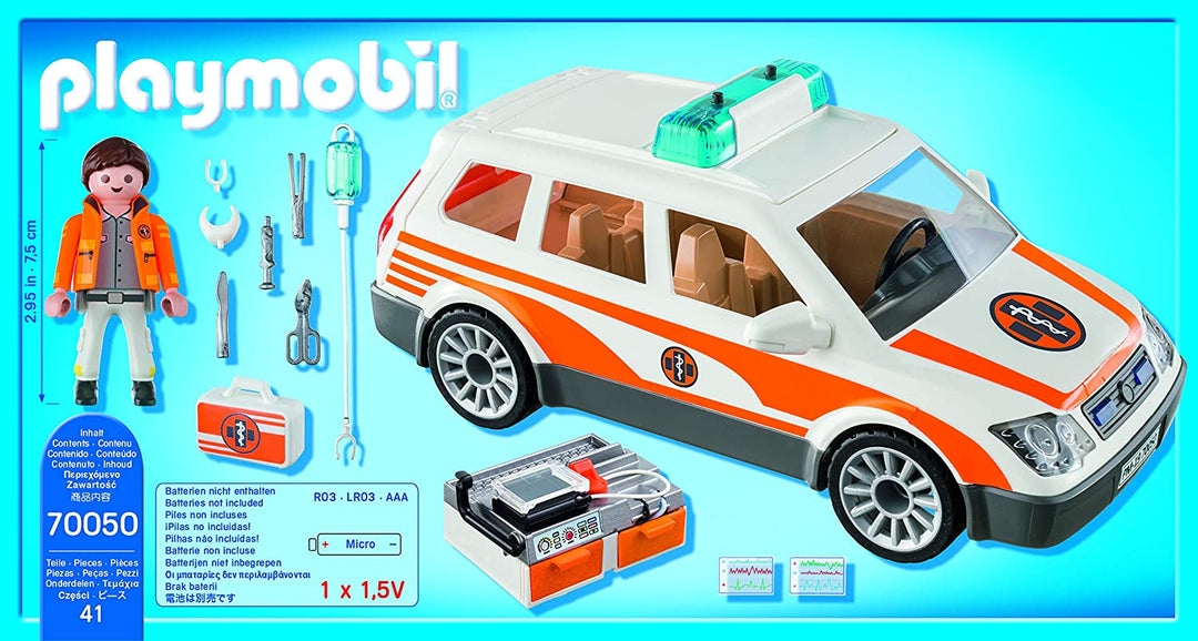 Playmobil 70050 City Life Hospital Notfallwagen mit Licht und Sound