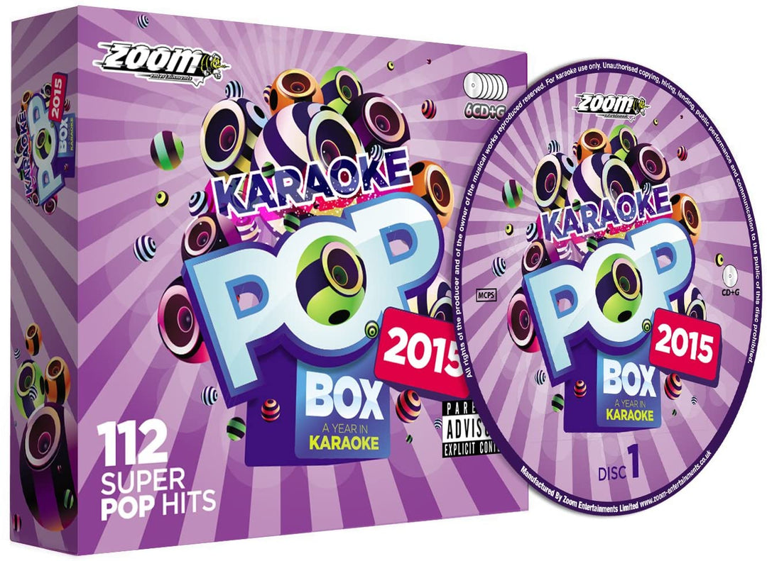 Zoom Karaoke - Zoom Karaoke Pop Box 2015: A Year In Karaoke - Party Pack - 6 CD+G Box Set - 112 Songsexplicit_lyrics [Audio CD]