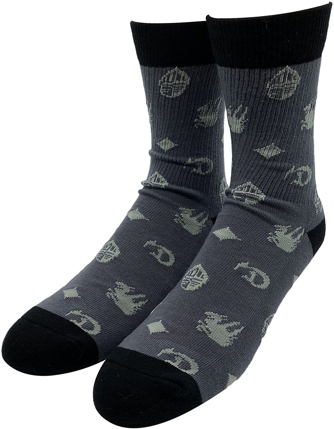 JINX Demon's Souls Icon Toss Embroidered Athletic Crew Socks, 1 Pair