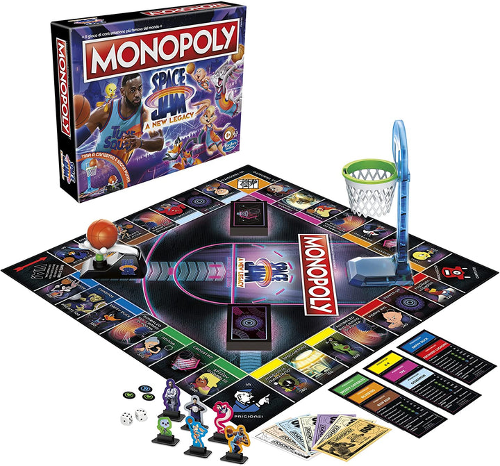 Monopoly: Space Jam: A New Legacy Edition Family Board Game, LeBron James Space Jam 2 Game, for Children Aged 8 and Up, Multicolor