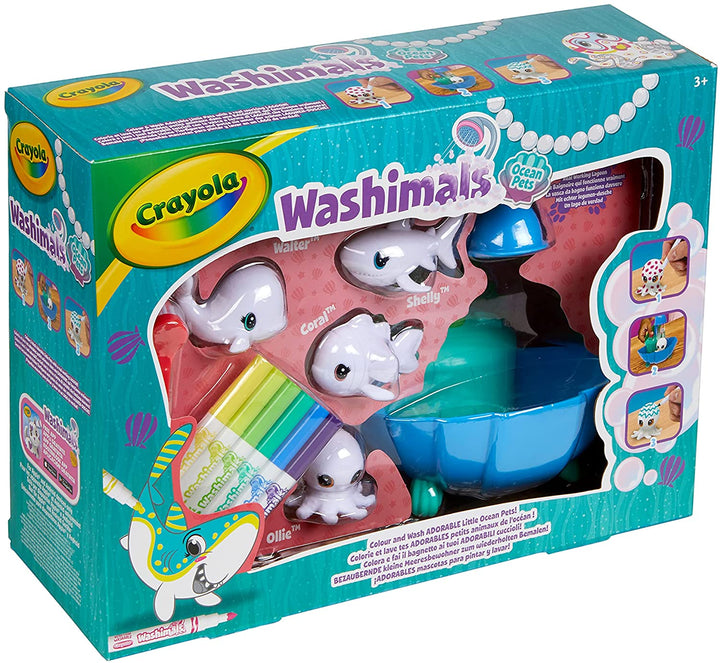 CRAYOLA 919750.004 Washimals Ocean Pets Lagoon Spielset 4er, gemischte Farben &amp; 93020