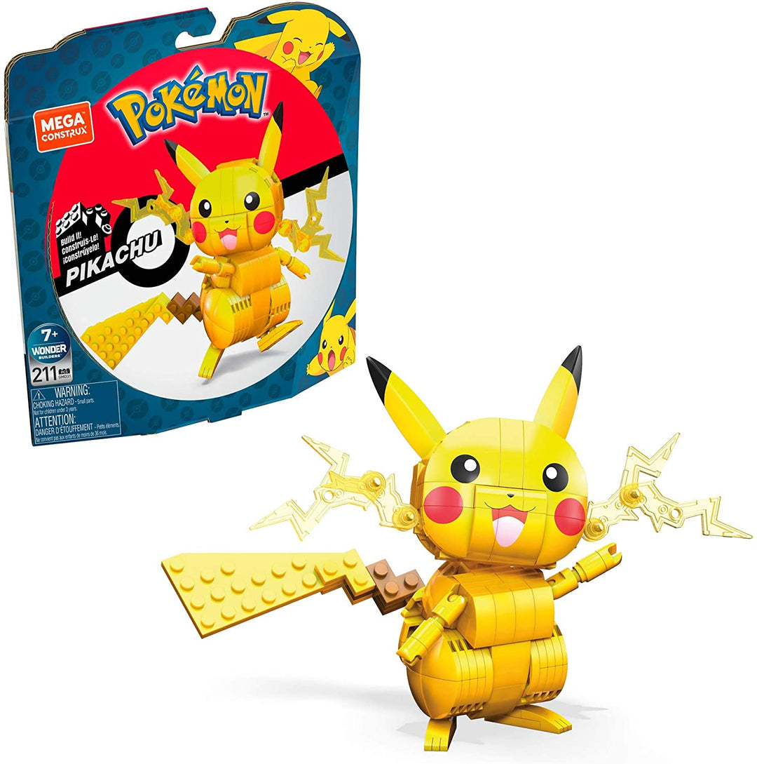 Mega Construx Pokemon Pikachu, mit Bausätzen kompatible Steine ​​– Spielzeuggeschenk für Kinder ab 10 Jahren – GMD31