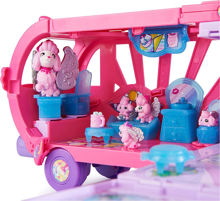 Hatchimals CollEGGtibles, Transforming Rainbow-cation Camper Toy Car with 6 Exclusive Characters