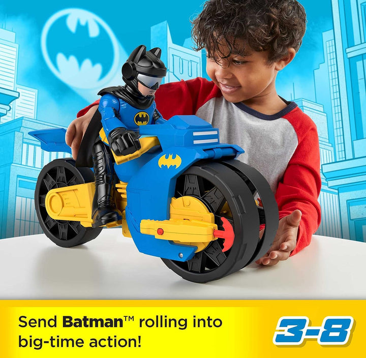Imaginext DC Super Friends Batman-Spielzeug, XL-Batcycle mit Projektilwerfer und