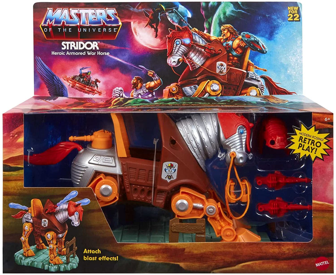 Masters of the Universe Origins Stridor-Figur – mit Roboterpferd, Werfer und 3
