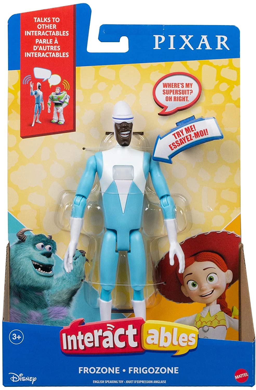 Pixar Interactables Frozone Action Figure parlante, giocattolo personaggio cinematografico altamente posabile alto 20,3 cm