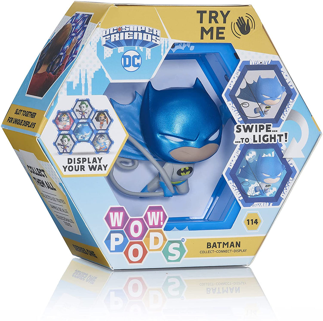 WOW! PODS Offizielle DC Comics Superhelden-Leuchtfigur mit Wackelkopf | Sammelspielzeug (Batman Metallic)