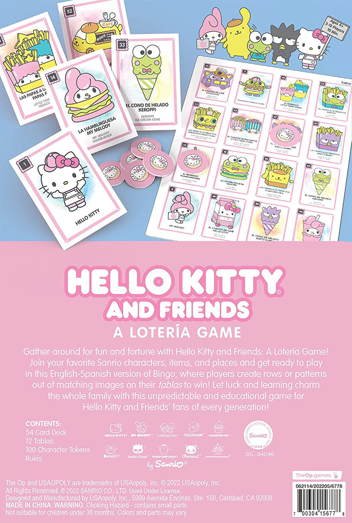 Hello Kitty® and Friends Loteria|Traditionelles Loteria Mexicana-Glücksspiel|Spiel im Bingo-Stil mit individueller Grafik und Illustrationen von Hello Kitty|Inspiriert von spanischen Wörtern und mexikanischer Kultur