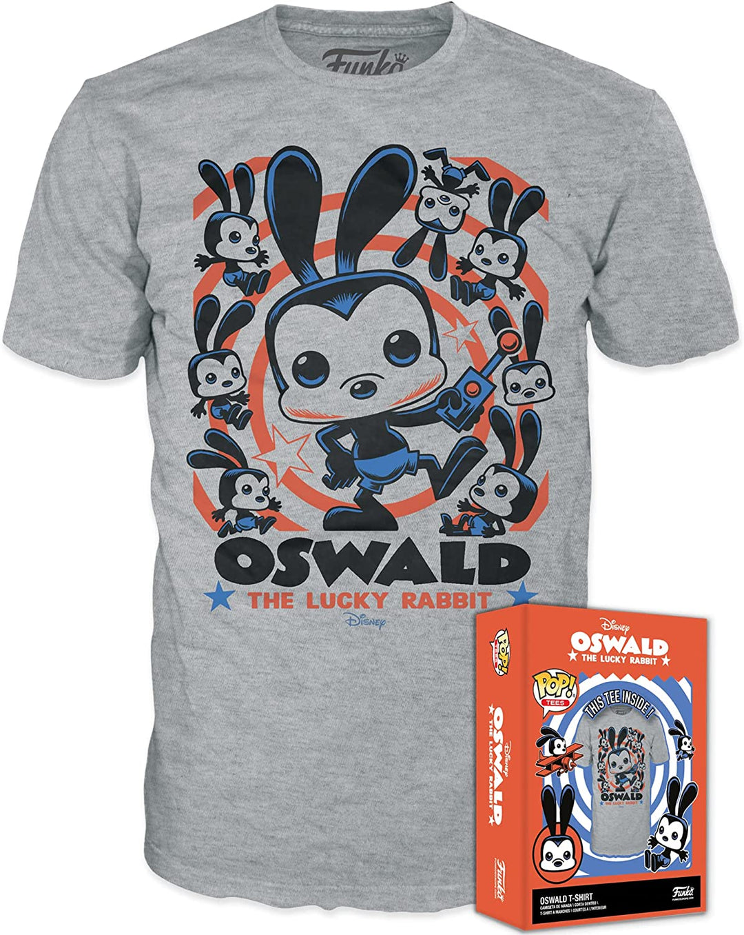 Funko Boxed Tee: Disney - Oswald - Medium - T-Shirt - Clothes - Gift Idea - Short Sleeve Top for Adults Unisex Men and Women