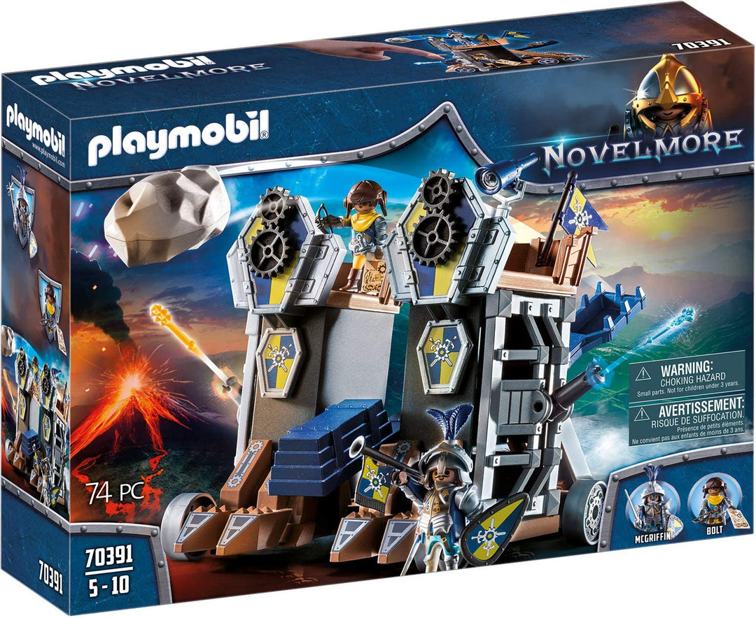 Playmobil 70391 Novelmore Knights Fortezza mobile con cannone ad acqua, per bambini dai 4 ai 10 anni