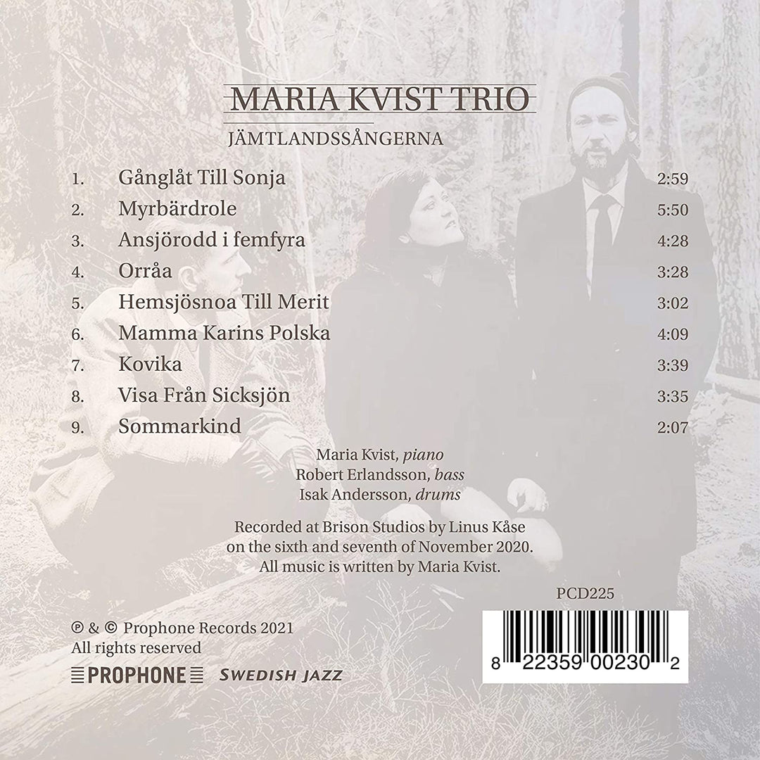 Maria Kvist Trio - Jamtlandssangerna [Maria Kvist Trio] [Prophone: P 225] [Audio CD]