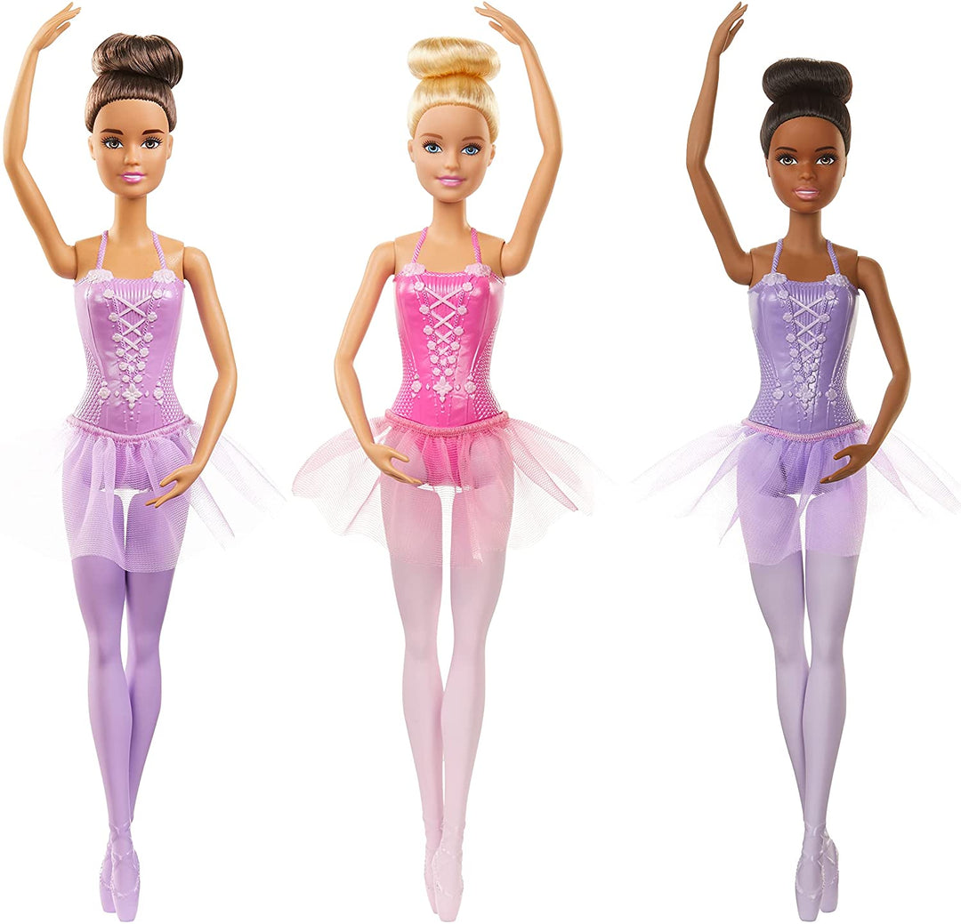 Barbie Ballerina-Puppe mit Ballerina-Outfit, Tutu, geformten Zehenschuhen und Ballettarmen für Kinder ab 3 Jahren