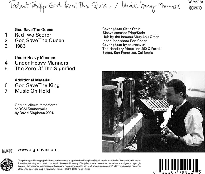 Robert Fripp – God Save The Queen / Under Heavy Manners [Audio-CD]
