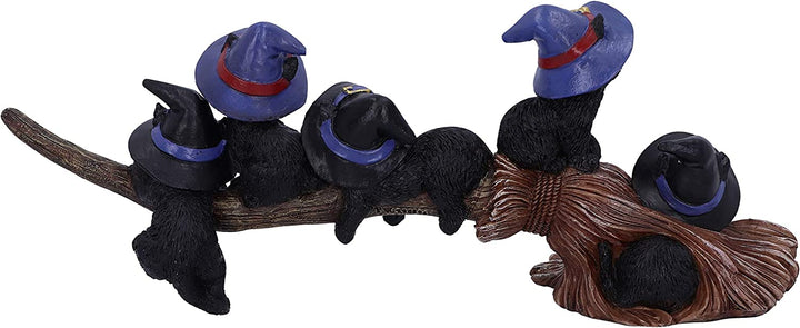 Nemesis Now Purrfect Broomstick Witches Familiar Black Cats und Broomstick Figur