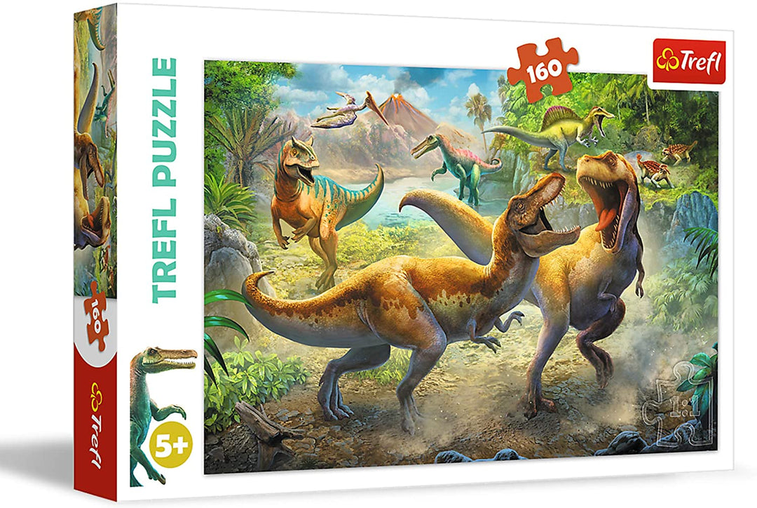 Trefl 916 15360 Kampf gegen Tyrannosaurier EA 160 Teile, fr Kinder ab 5 Jahren 160pcs Fighting Tyrannosaurs, Coloured