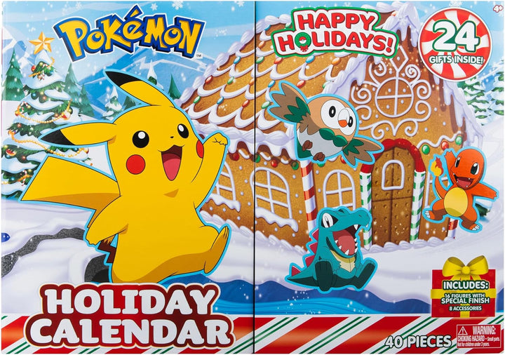 Pokémon PKW3066 Feiertagskalender mit 24 2-Zoll-Kampffiguren