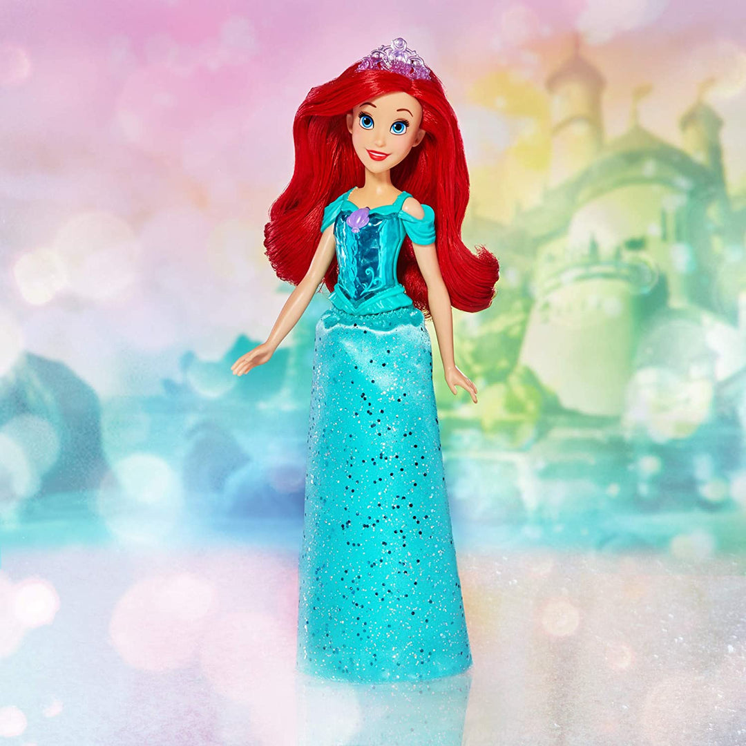 Disney Princess Royal Shimmer Ariel Puppe, Modepuppe mit Rock und Accessoires, Spielzeug für Kinder ab 3 Jahren F0895