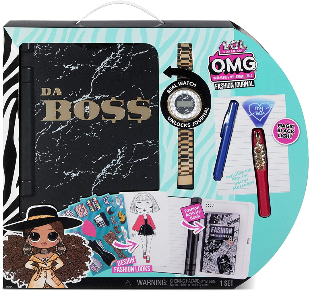 LOL Surprise OMG Fashion Secret Journal – Persönliches Tagebuch mit unsichtbarem Tintenstift, elektronischem Passwort und Uhrenschlüssel