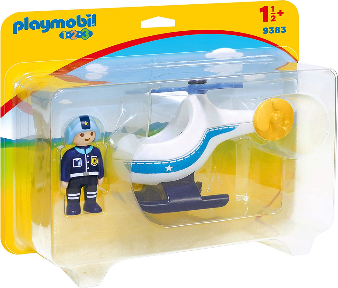 Playmobil 9383 1.2.3 Police Helicopter with Moveable Rotor Blade