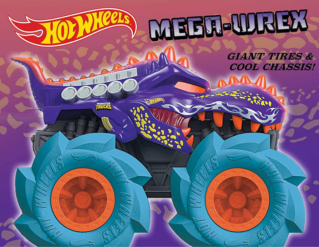 Hot Wheels Monster Trucks Twisted Tredz Vehicles, Mega-Wrex 1:43 Scale Creature-