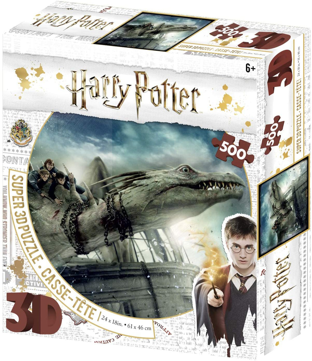 Harry Potter Norbert und Hermoine Granger 3D-Puzzle, 500 Teile, mehrfarbig