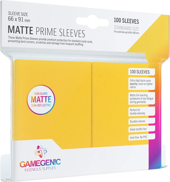 Gamegenic GGS11032ML Matte Prime Sleeves (100-Pack), Yellow