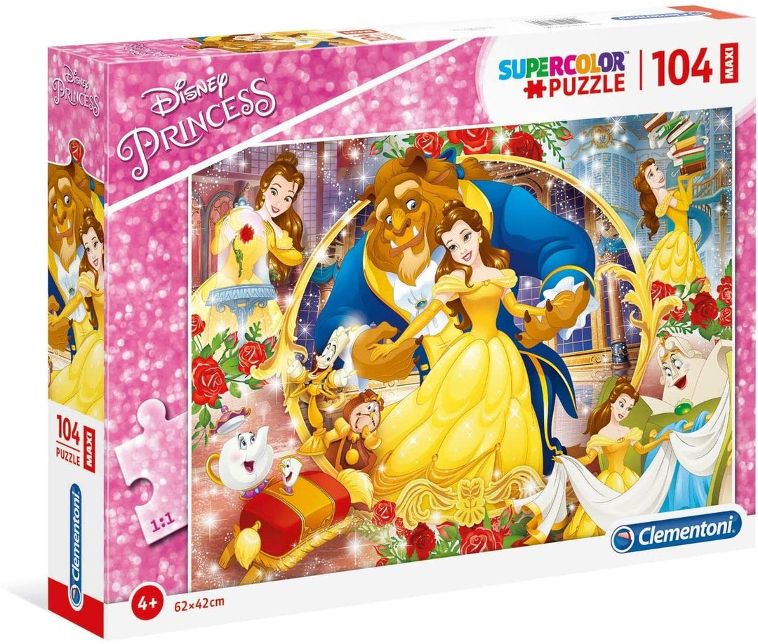Clementoni 23745 104-teiliges Maxi-Puzzle – Prinzessin Die Schöne und das Biest