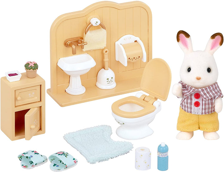 Sylvanian Families 5015 Chocolate Brother avec figurine de salle de bain avec accessoires