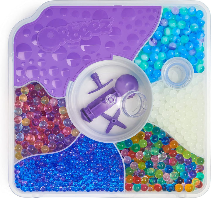 Orbeez Mixin’ Slime Set with 2500 (Micro, Shimmer, Marble & Glow in The Dark), 5 Tools, Storage, One & Only, Sensory Toys for Kids
